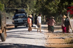 We were shocked to see women working in road construction - but the men were there too, breaking rocks. Gruelling work.© Carole Scott 2013