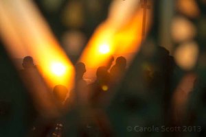 Sunset reflected in a mosaic