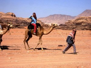 On a camel back in my tour leader days...